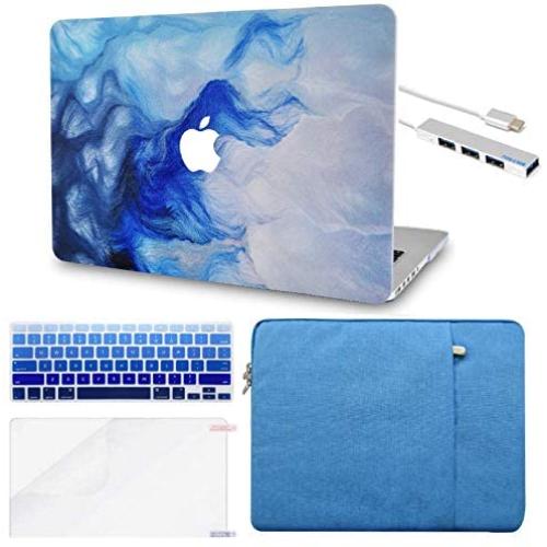 LuvCase 5in1 Laptop Case for Mac Pro 13''(2021/20) with Touch Bar A2338 M1/A2251/A2289 Hard Shell Cover, Sleeve, USB Hub 3.0, Keyboard Cover&Screen Protector (Mist 12)