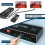 HDMI Matrix 4x2 Switch 4K@60Hz 4:4:4, Audio EDID Extractor with IR Remote Control, HDR Dolby Vision SPDIF 5.1CH & Optical & L/R 3.5mm Output, HDMI2.0 Video Switcher Splitter 3D 1080P