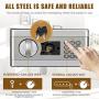 1.53cub Fireproof and Waterproof Safe Security Box, Electronic Digital Safe Box with Keypad, Combination Lock Safe Boxes for Home/Office/Hotel