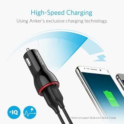 Anker Car Charger, Mini 24W 4.8A Metal Dual USB Car Charger, PowerDrive 2 Alloy Flush Fit Car Adapter with Blue LED, for iPhone XR/Xs/Max/X/8/7/Plus, iPad Pro/Air 2/Mini, Galaxy, LG, HTC and More