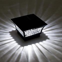 GreenLighting 2 Pack Tokyo #5 Aluminum Solar Post Cap Light - LED for 4x4 Wood/5x5 PVC (Black)