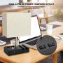 Bedside Lamp with USB Port and Outlet,Simba&Coco Table Lamp with 2 Phone Stands, Beige Fabric Shade,Fully Dimmable Nightstand Lamp for Living Room ,Bedrooms