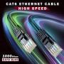 Ethernet Cable, 25 Feet. Cat 6 (2 Pack) High Speed LAN Network, Internet Cord RJ45. 25Ft Cat6, Black, Cables Pure Copper, UL
