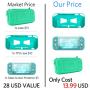 CoBak Carrying Case for Nintendo Switch Lite - with 1 Screen Protector and 1 Grip Case, Ultra Slim Premium EVA Travel Pouch Protective Cover, 8 Game Cartridges, Green