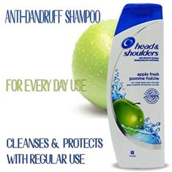 Head and Shoulders Anti Dandruff Shampoo Set: (4 Pack) Head N Shoulders 2 in 1 Green Apple Fresh Dandruff Treatment Shampoo & Shower Shampoo Scalp Scrubber Massage Brush