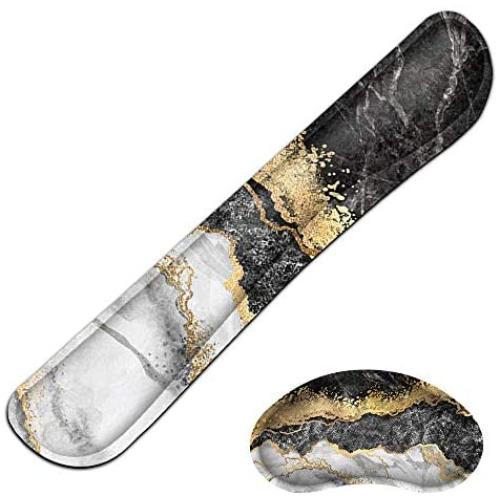 HAOCOO Ergonomic Keyboard Wrist Rest Pad and Mouse Pad Wrist Support Set with Non-Slip Backing Memory Form-Filled, Easy-Typing and Pain Relief for Gaming Office Computer Laptop(Black Gold Mix Marble)