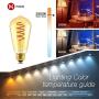 40W Equivalent Dimmable ST64(ST19) LED Flexible Spiral Filiment Edison Lights Bulbs, Vintage Amber Glass LED Reading/Bedroom/Bar Lighting, Warm White 2000K, E26, 4 Pack