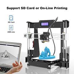 Anet A8 3D Printer, Self-Assembly 0.4mm Nozzle Aluminium Alloy Hotbed 2004 LCD Desktop 3D Printer Reprap i3 with Tools, 8G SD Card, 10m Filaments