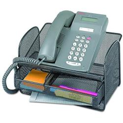 Safco Products 2160BL Onyx Mesh Telephone Stand With Drawer, Black