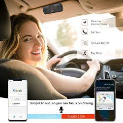 Bluetooth Handsfree Car Speaker, Upgraded Wireless in-Car Speakerphone Visor Clip Stereo Music Player Car Kit for Handsfree Talking and GPS Broadcast, TF Card Play/Siri/Google Assistant Supported
