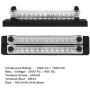 24 Terminal 150A Bus Bar Ground Distribution Terminal Block - 2 Row Terminal Grounding Bus Bar with 2 Studs 12 Groundings Per Row