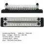 24 Terminal 150A Bus Bar Ground Distribution Terminal Block - 2 Row Terminal Grounding Bus Bar with 2 Studs 12 Groundings Per Row