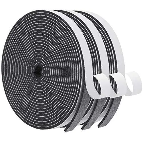 Foam Seal Tape-3 Rolls, 1/2 Inch Wide X 1/8 Inch Thick High Density Foam Strip Self Adhesive Neoprene Rubber Door Weather Stripping Insulation Foam Window Seal Total 50 Feet Long (16.5ft x 3 Rolls) Foam Seal Tape-3 Rolls, 1/2 Inch Wide X 1/8 Inch Thick High Density Foam Strip Self Adhesive Neoprene Rubber Door Weather Stripping Insulation Foam Window Seal Total 50 Feet Long (16.5ft x 3 Rolls)