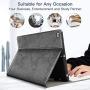 Keyboard Case for iPad 10.2 8th 7th Generation - JUQITECH Smart Case with Wireless Keyboard iPad 10.2'' 8th 2020 7th 2019 Slim Tablet Detachable Bluetooth Keyboard Stand Cover with Pencil Holder, Gray