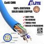 Cat6 CMR Riser (CAT6e) Ethernet Cable 1000ft, 24AWG, Solid Bare Copper Wire, 600MHz, w/Spline(Noise Reducing Cross Separator), UL Certified, Bulk LAN Cable - Green
