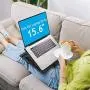 LORYERGO Laptop Lap Desk - Adjustable Laptop Stand with 8 Angles & Dual Cushions, Lap Table Fits up to 15.6 Inch Laptops, Portable Laptop Desk with Handle for Bed, Sofa or Car