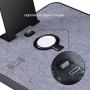PITAKA 6-in-1 Wireless Charging Stand, Dual-Port Connector Wireless Charging Dock [Air Omni Lite] Crafted from Zinc Alloy and Grey Cloth, Wireless Charging Station for Multiple Devices - Grey