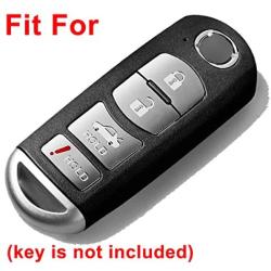 Alegender Qty(2) 4 Buttons Full Protector Rubber Smart Key Cover Jacket Keyless Holder for Mazda 3 6 Miata MX5 CX5 CX7 CX9 Speed3 Smart Key Fob