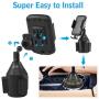 Car Cup Holder Phone Mount, Automobile Cradles Universal Cell Phone Holder Compatible with iPhone 11 Pro/XS/Max/XR/8 Plus /7 /6s Samsung Galaxy S20+/S10/Note 20/ 10(Black)