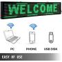 VEVOR Led Sign 40'' x 8'' Digital Sign Green Color Indoor with high Resolution P10 Led Scrolling Display Programmable by PC & WiFi & USB for Advertising