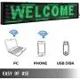 VEVOR Led Sign 40'' x 8'' Digital Sign Green Color Indoor with high Resolution P10 Led Scrolling Display Programmable by PC & WiFi & USB for Advertising