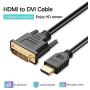 DVI Male to HDMI Male Cable, CableCreation 5 Feet Bi-directional HDMI Male to DVI(24+1) Male Cable, Support 1080P for Raspberry Pi, Roku, Xbox One, Laptop, Graphics Card, Blue-ray, Nintendo Switch etc
