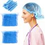200PCS Hair Caps for Hospital Salon Spa Catering Disposable Bouffant (Hair Net) Caps, Hair Head Cover Net Non-Woven Elastic Hats Rib Bar Cap for Labs, Industry, Food Service