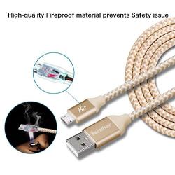 Micro USB Charger(6ft), iSeekerKit High Charging Speed USB 2.0 A Male to Micro Nylon Braided Cords with Aluminum Connectors for Samsung, HTC, Nokia, Android and More [3 Pack]