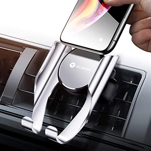 VICSEED Easy Car Phone Mount, Upgraded Stable Air Vent Phone Holder for Car, Cell Phone Car Mount Fit for iPhone SE 11 Pro Max Xs Max XR X 8 7 6s Plus Samsung S20 S10 S9 Note 20 Note10 LG Google Etc.