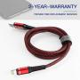 Heavy Duty Charger Cable, 3Pack 6ft USB Charging Cable, Braided Nylon Long Charger Cord Compatible with iPhone 11/11 Pro/X/Xs Max/XR / 8/8 Plus / 7/7 Plus/6/6S/6plus /iPad Mini-Red