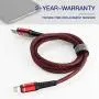 Heavy Duty Charger Cable, 3Pack 6ft USB Charging Cable, Braided Nylon Long Charger Cord Compatible with iPhone 11/11 Pro/X/Xs Max/XR / 8/8 Plus / 7/7 Plus/6/6S/6plus /iPad Mini-Red