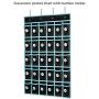 Classroom Pocket Chart Organizer,KEEPJOY Cell Phones Calculator Holder for Classroom with 30 Clear Pockets and Number Sticker Size 33.5X 24.5 Inch (2pack-Black)