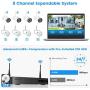 【Floodlight & Siren Alarm】Wireless Security Camera System, Billtree 3MP Ultra-HD 8CH NVR with 2TB Hard Drive, 4Pcs 3MP WiFi Surveillance Cameras with AI Human Detection,2 Way Audio, Color Night Vision