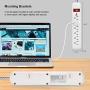 300 Joule Surge Protector,.Five Outlet 180° Plug, 2 ft Extension Cord, Weight 0.31KG, Delicate Compact, Easy to Carry, Suitable for Travel. White case,Two Pack