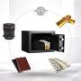 Digital Electronic Security Safe Box Fireproof Wall-Anchoring Safe Deposit Box for Money Jewelry Cash Batteries - US Stock (Black)