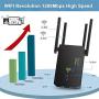 Super Boost WiFi Extender Signal Booster, WiFi Booster,360° Full Coverage Up to 2500 sq.ft,1200 MBPS WiFi Repeater 2.4 & 5GHz Dual Band WiFi Extender- Covers 15 Devices with 4 Antennas