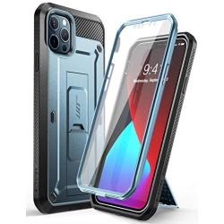 SupCase Unicorn Beetle Pro Series Case for iPhone 12 Pro Max (2020 Release) 6.7 Inch, Built-in Screen Protector Full-Body Rugged Holster Case(Cerulean)