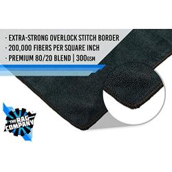 The Rag Company (12-Pack) 16 in. x 16 in. Commercial Grade All-Purpose Microfiber Highly Absorbent, LINT-Free, Streak-Free Cleaning Towels (Black)