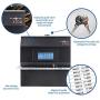 Pyramid Time Systems 3700 Heavy Duty Steel Time Clock and Document Stamp, Prints employee time & up to 14 pre-programmed messages, Made in the USA, Black