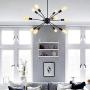 Sputnik Chandelier,12 Lights Modern Chandelier Pendant Lighting Industrial Vintage Hanging Dining Room Light for Kitchen (Black)