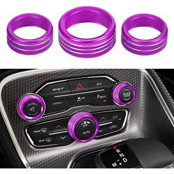 Thor-Ind AC Air Conditioner Volume Tune Knob Button Cover for Dodge Ram 1500 2500 3500 2013 2014-2018 for Dodge Challenger Charger Chrysler 300 300s 2015 2016 2017 2018 2019 2020 (Purple)
