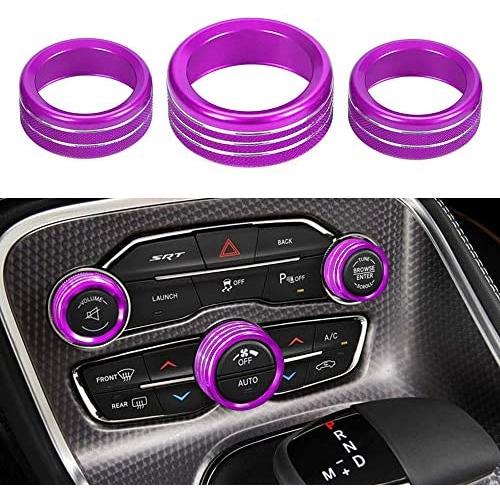 Thor-Ind AC Air Conditioner Volume Tune Knob Button Cover for Dodge Ram 1500 2500 3500 2013 2014-2018 for Dodge Challenger Charger Chrysler 300 300s 2015 2016 2017 2018 2019 2020 (Purple)