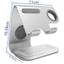 Apple Watch Stand, ZVEdeng Cellphone and Apple Watch Stand, Apple Watch Charging Station, Universal Stand Holder for iPhone 12 Pro Max/12/12 Pro/12 Mini, Apple Watch Both 38mm-42mm (Silver-Leather)