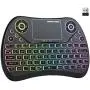 (Newest Version) PONYBRO Backlit Mini Wireless Keyboard with Touchpad Mouse Combo QWERTY Keypad,Rechargeable Handheld Keyboard Remote for Smart TV,Android TV Box,KODI,Raspberry Pi,PC