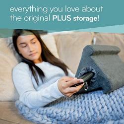 Flippy with New Storage Cubby Multi-Angle Soft Pillow Lap Stand for iPads, Tablets, eReaders, Smartphones, Books, Magazines (Blue Camou)