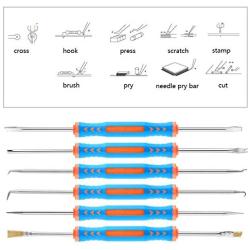 Sainwora 10 Pcs Soldering Accessories Kit Includes 6 Pcs Soldering Assist Aid Repair Tool, Desoldering Pump,Solder Wick & Pocket Pack Solder,Tweezers