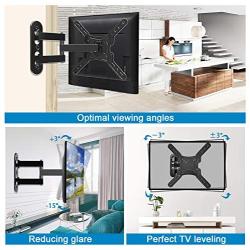 JUSTSTONE Full Motion TV Wall Mount for Most 26-60 Inch LED, LCD TVs, Tilt TV Bracket with Swivel Articulating Arms, up to VESA 400x400mm and 88 lbs, Easy Center Design TV Mounts