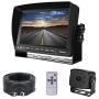 Backup Camera Monitor Kit Van, RV, Upgraded 175º Wide View Wired Infrared HD Small Rear View Cam 7 inch Adjustable Monitor Truck, Trailer, Bus, Oversize Vehicles