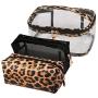 Jarrel 3Pcs Makeup Bag Set Travel Portable Cosmetic Bag - Clear & Leopard Print Pouch Waterproof Organizer Multifunction Case (3in1 Leopard Print)