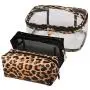 Jarrel 3Pcs Makeup Bag Set Travel Portable Cosmetic Bag - Clear & Leopard Print Pouch Waterproof Organizer Multifunction Case (3in1 Leopard Print)